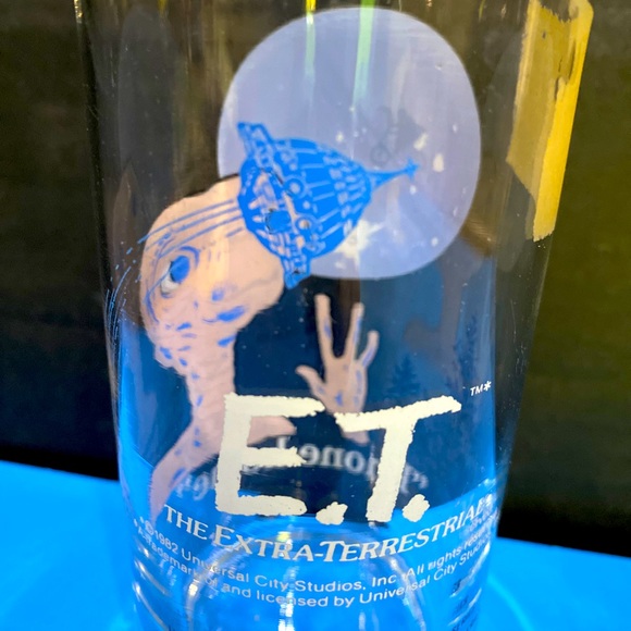 E.T. EXTRA TERRESTRIAL 1982 UNIVERSAL STUDIOS PIZZA HUT COLLECTOR SERIES GLASS - Picture 4 of 8